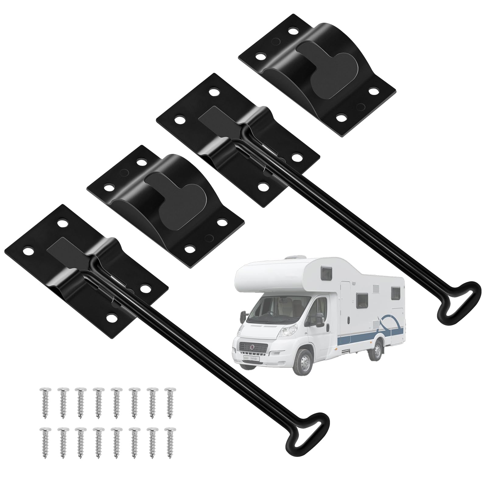 RV Door Holder with Silent Snap, 6-Inch 2-Pack